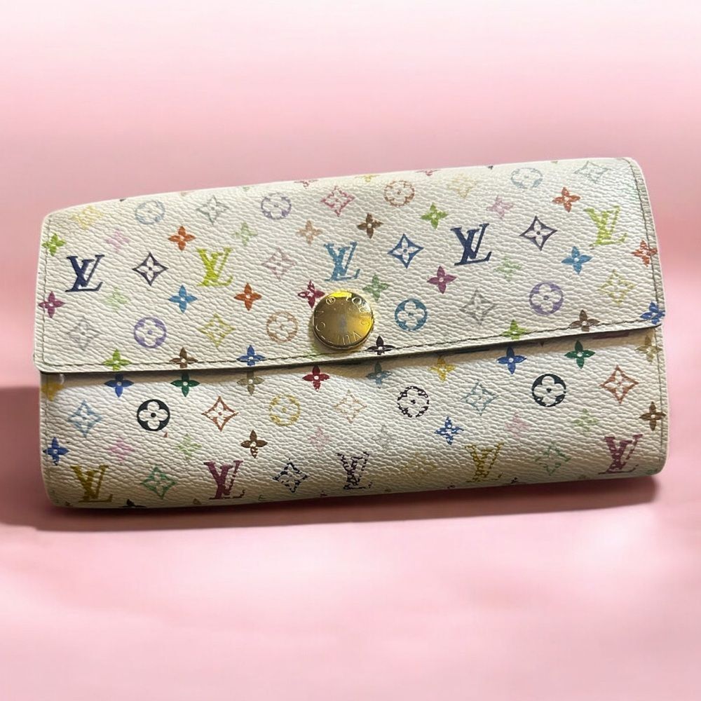 Louis Vuitton White Multicolor Monogram Wallet
